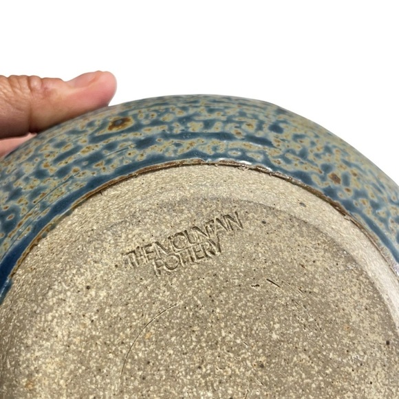 The Mountain Pottery Blue speckled Stonewqre bowl. 7.25W x 3”H - Picture 9 of 13